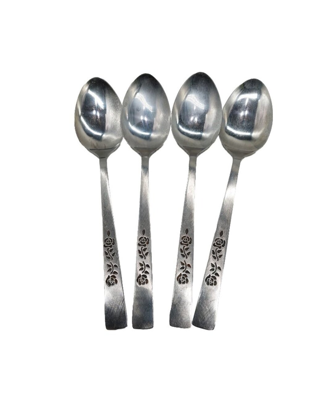 Oxford Hall OXH3 Stainless 4 Large Spoons Rose Burnished Japan Flatware 7 1/2"